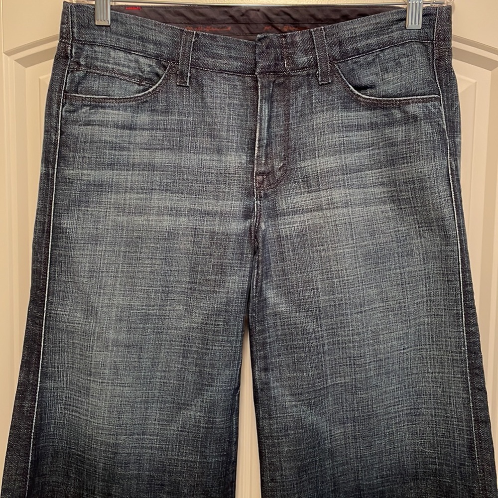 7 for All Mankind Camilla Wide Leg/Gaucho/Crop Jeans in Dark Seville - Picture 16 of 16